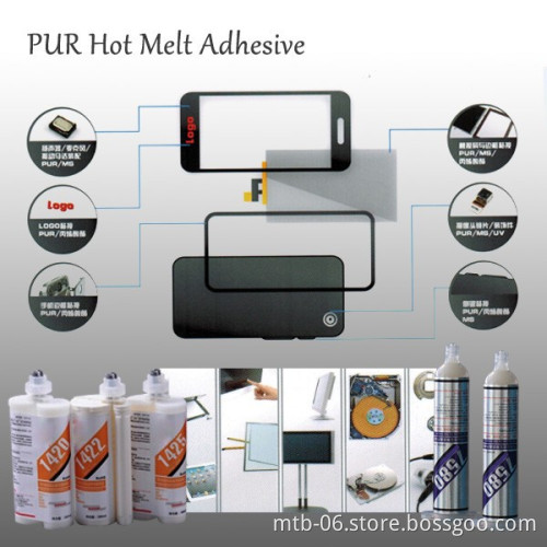 Transparent Long Open Time Low Viscosity High Tack PUR Hot Melt Adhesive for Mobile Phone and Tablet Assembly